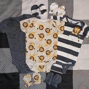 Lion Baby Set- gender neutral organic cotton